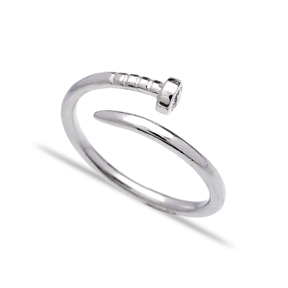Wholesale Handcrafted Silver Adjustable Nail Ring